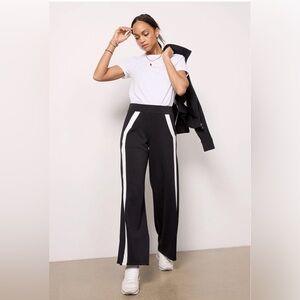 Evereve Spanx AirEssentials Striped Track Pants black size M with front pockets